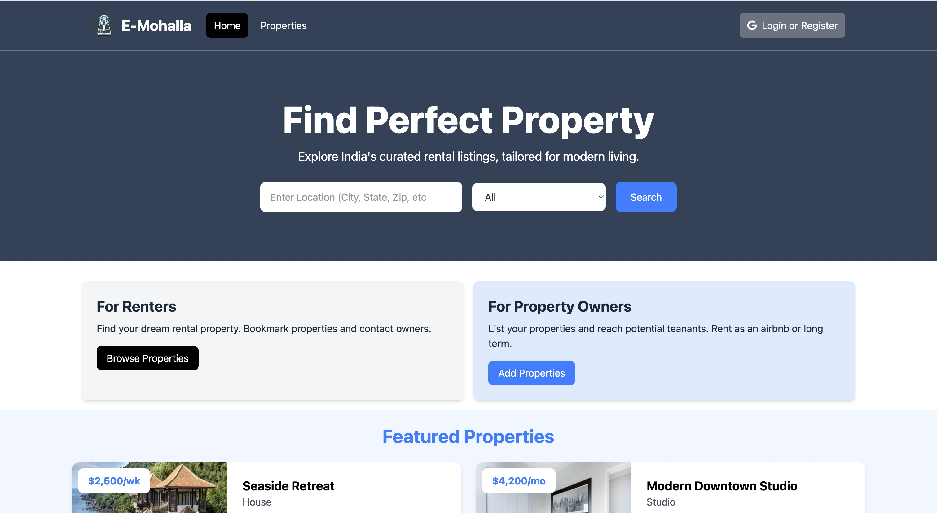E-Mohalla property listing preview